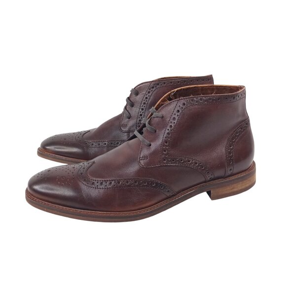 Blake Mckay Mens Chukka Boots Size 10.5 Brown Leather Wingtip Dress Oxford Shoes - Picture 3 of 9